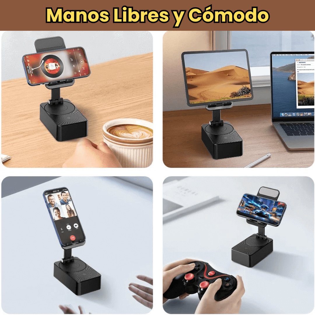 Soporte 3 En 1 Para Celular Con Altavoz + Luces Multicolores